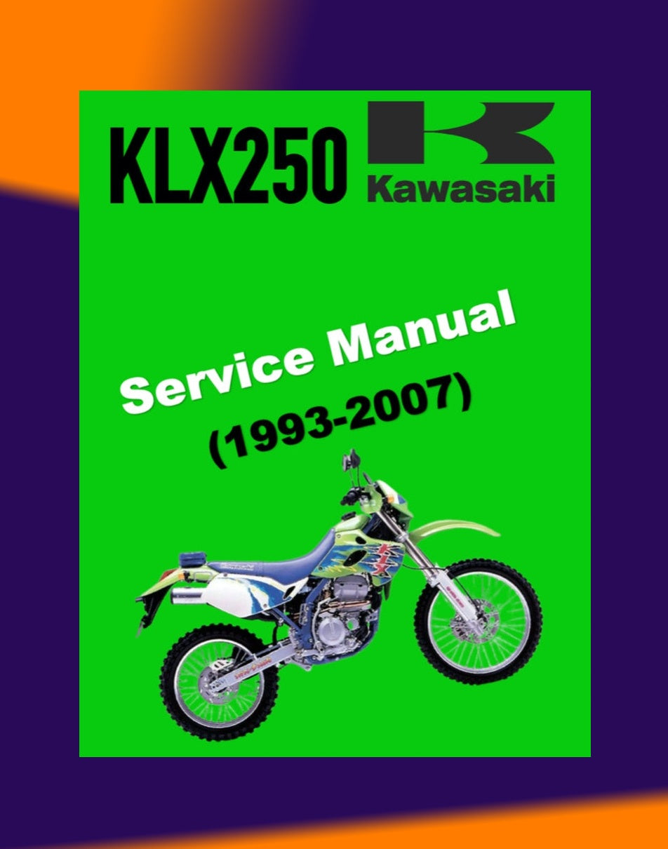 Kawasaki KLX250 KLX 250 1993-2007 Full Manual Set – Repair & Maintenance Manual and Spare Parts Catalog