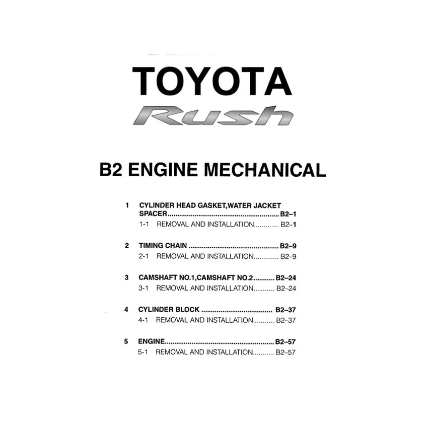 Toyota RUSH F800 2017-2023 Full Manual Set – Repair & Maintenance Manual - page 6